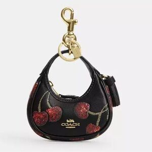 Coach Mini Carmen Bag Charm With Cherry Fruit Print